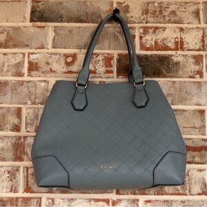 Nine West Brooklyn Jet Set Carryall Gray Diamond Pattern Satchel